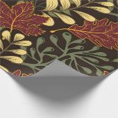 Dark red maple leaves floral pattern cadeaupapier (Hoek)