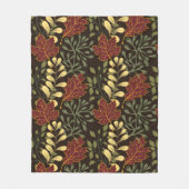Dark red maple leaves floral pattern fleece deken (Voorkant)