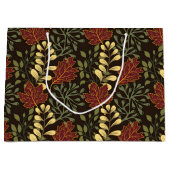 Dark red maple leaves floral pattern groot cadeauzakje (Voorkant)