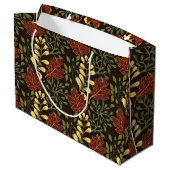 Dark red maple leaves floral pattern groot cadeauzakje (Achterkant Gekanteld)