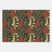 Dark red maple leaves floral pattern inpakpapier vel (Voorkant 2)