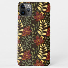 Dark red maple leaves floral pattern iPhone 11Pro max hoesje
