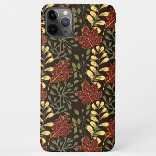 Dark red maple leaves floral pattern iPhone hoesje (Achterkant)