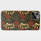 Dark red maple leaves floral pattern iPhone hoesje (Achterkant horizontaal)