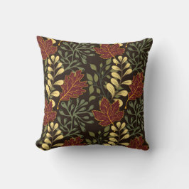 Dark red maple leaves floral pattern kussen