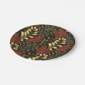 Dark red maple leaves floral pattern papieren bordje (Gekanteld)