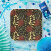 Dark red maple leaves floral pattern papieren bordje (Feest)