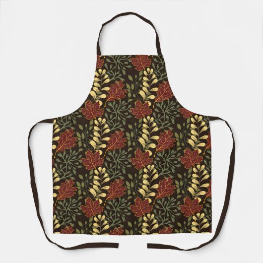 Dark red maple leaves floral pattern schort (Voorkant)