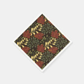 Dark red maple leaves floral pattern servet (Hoek)
