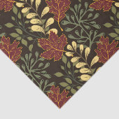 Dark red maple leaves floral pattern tissuepapier (Detail)