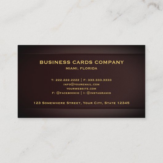  Dark Red Maroon Gold Professional Visitekaartje (Achterkant)