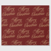 DARK RED MERRY CHRISTMAS CADEAUPAPIER (Vlak)
