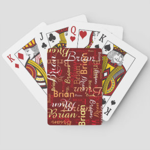 Dark Red Name Pattern Pokerkaarten