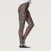 Dark Red Paisley Leggings (Rechts)