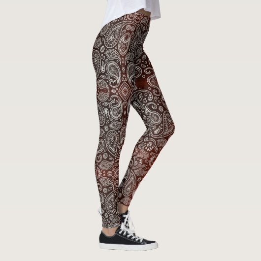 Dark Red Paisley Leggings (Rechts)