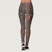 Dark Red Paisley Leggings (Achterkant)