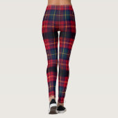 Dark Red Plaid Traditional Square Tartan Leggings (Achterkant)