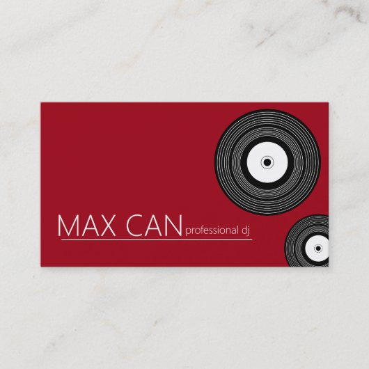 Dark Red Professional Dj, muzikant Visitekaartje (Voorkant)