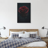 Dark Red Rose Elegante Natuur Fotografie Kunst Canvas Afdruk (Insitu (Slaapkamer))