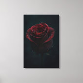 Dark Red Rose Elegante Natuur Fotografie Kunst Canvas Afdruk (Voorkant)