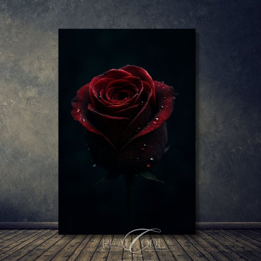 Dark Red Rose Elegante Natuur Fotografie Kunst Poster