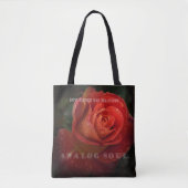 Dark Red Rose Macro Analog Soul Black Tote Bag (Voorkant)