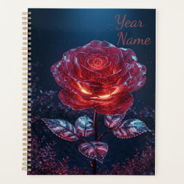 Dark Red Rose Planner