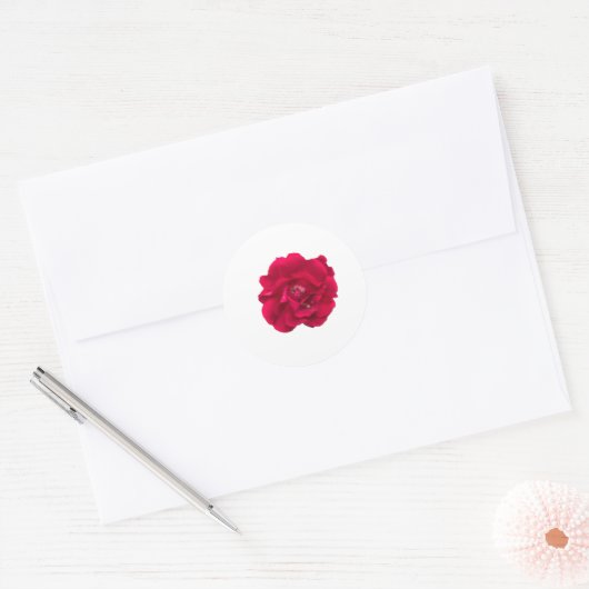 Dark Red Rose Ronde Sticker (Envelop)
