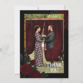 Dark Red Roses  Font Gothic Wedding Bedankt (Voorkant)