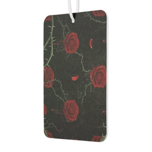 Dark Red Roses Thorns Gothic Pattern Luchtverfrisser (Links)