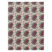 Dark Red Roses With Green Leaves Tafelkleed (Voorkant)