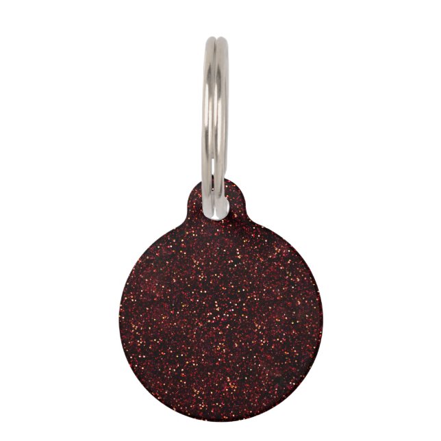 Dark Red Ruby Glitter Huisdierpenning (Voorkant)