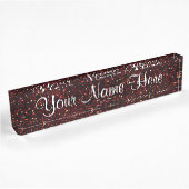 Dark Red Ruby Glitter Naambordje