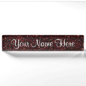Dark Red Ruby Glitter Naambordje (Voorkant)