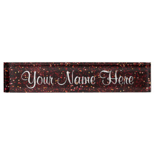 Dark Red Ruby Glitter Naambordje