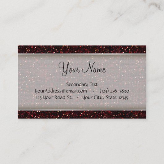 Dark Red Ruby Glitter Visitekaartje (Voorkant)