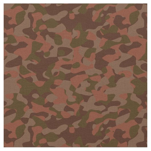 Dark red, Salmon and Olive camo abstract Stof (Close Up)