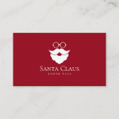 Dark Red Santa Claus Logo North Pole Minimalist Visitekaartje (Voorkant)