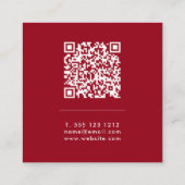 Dark Red Santa Services Minimal Cool Fun QR Code Vierkante Visitekaartje (Achterkant)