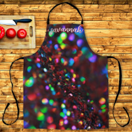 Dark Red Sparkling Work Schort