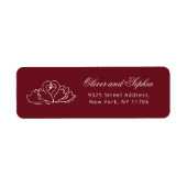 Dark Red Swans Old Money Wedding Return Address Etiket (Voorkant)