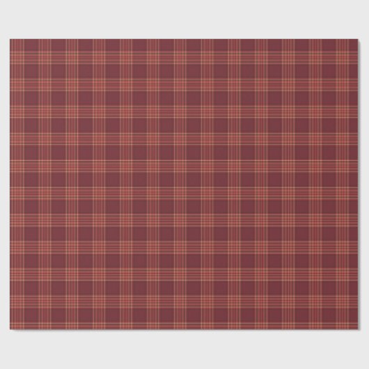 Dark Red Tartan Plaid Cadeaupapier (Vlak)