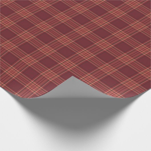 Dark Red Tartan Plaid Cadeaupapier (Hoek)