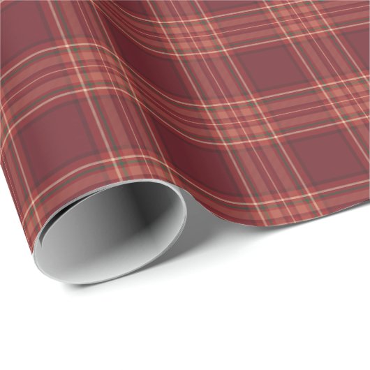 Dark Red Tartan Plaid Cadeaupapier (Rol Hoek)