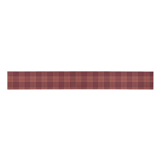 Dark Red Tartan Plaid Grosgrain Lint (Voorkant)
