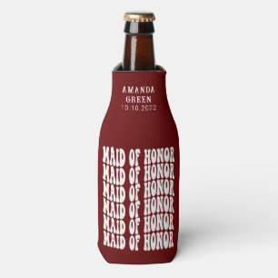 Dark Red Trendy Boho - Maid of Honor Flesjeskoeler