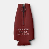 Dark Red Trendy Boho - Maid of Honor Flesjeskoeler (Achterkant)