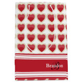Dark Red Valentijn Hearts personaliseren Medium Cadeauzakje (Voorkant)