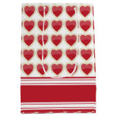 Dark Red Valentijn Hearts personaliseren Medium Cadeauzakje (Achterkant)