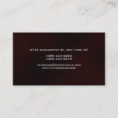 Dark Red White Monogram Manager Visitekaartje (Achterkant)